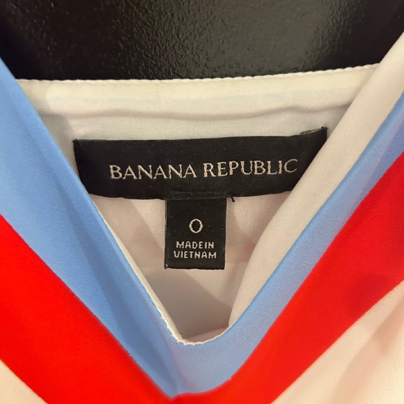 Banana Republic Red White and Blue Pleated Midi Dress - Picture 3 of 6